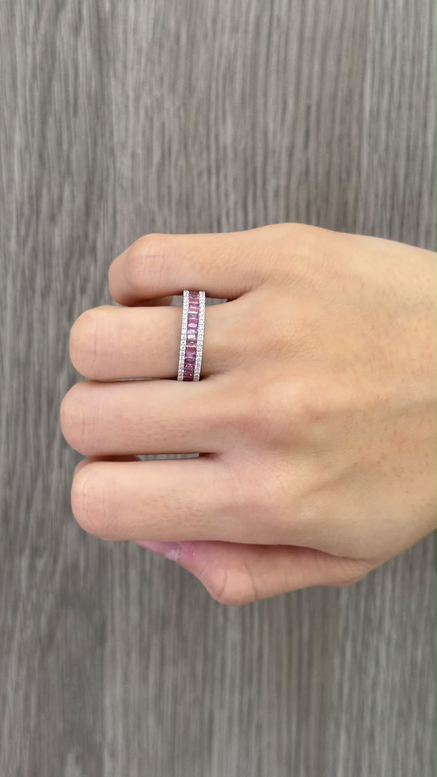 Anillo Zafiros Rosa