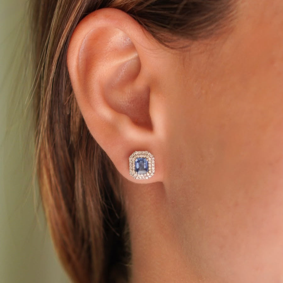 Aretes Zafiro Cuadrado