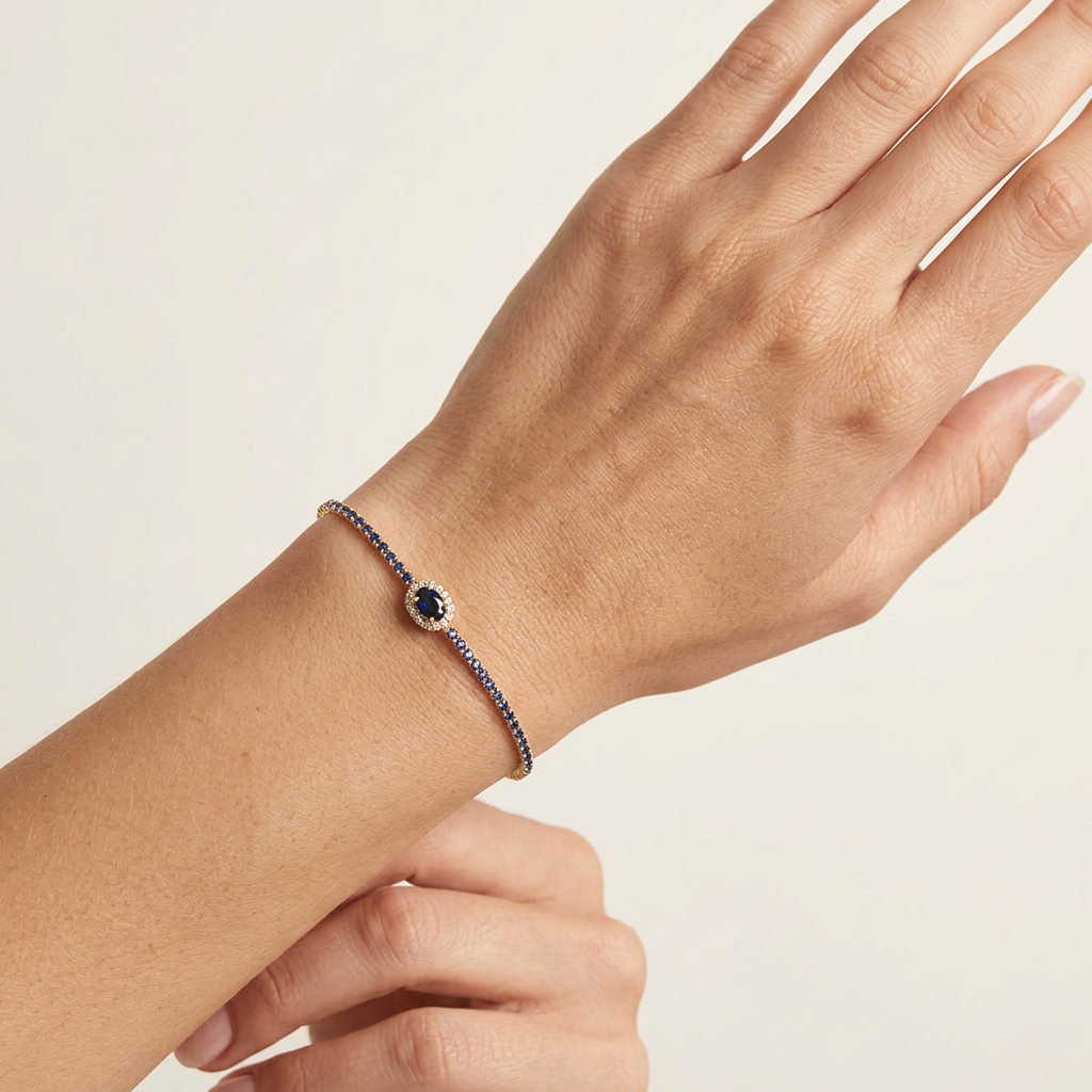 Pulsera Zafiro Tejido Azul