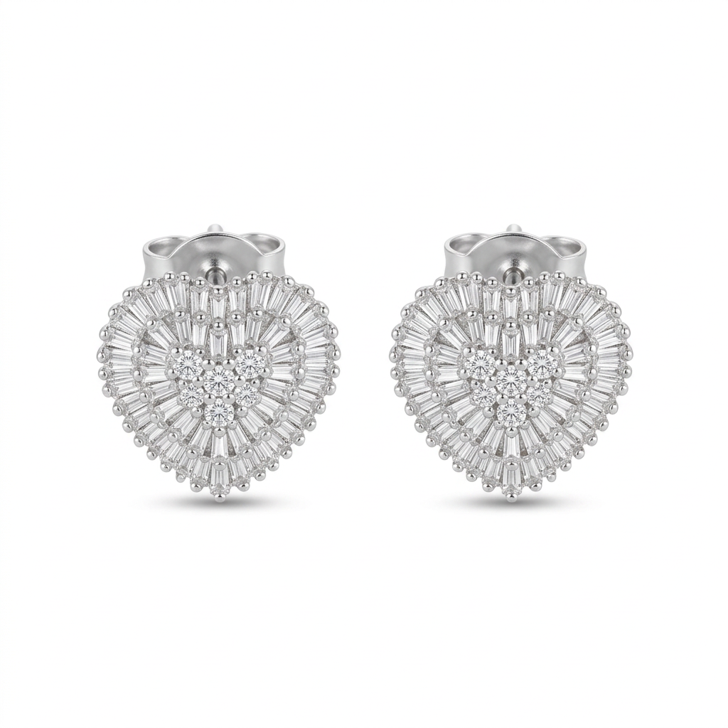 Aretes Corazón de Diamantes