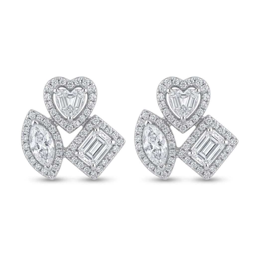 Aretes Multishape con Diamantes