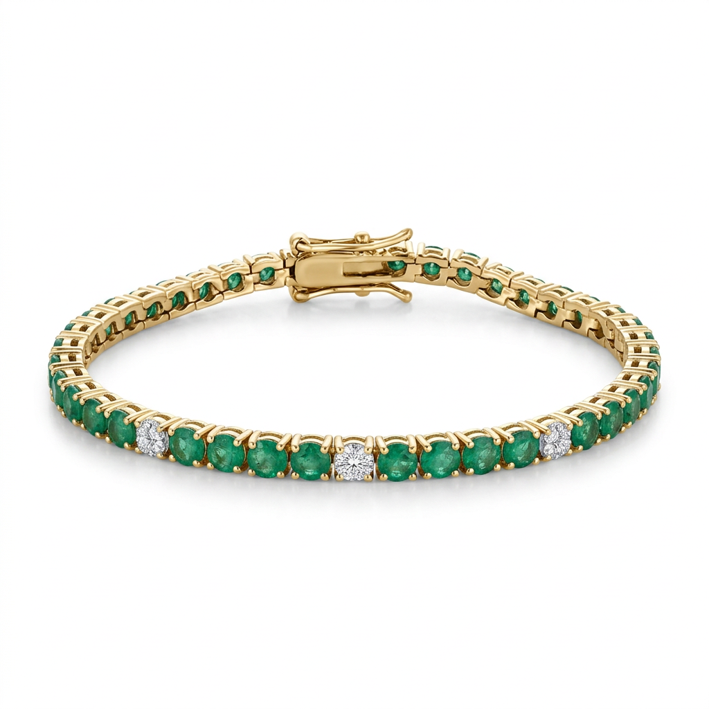 Brazalete Esmeraldas & Diamantes