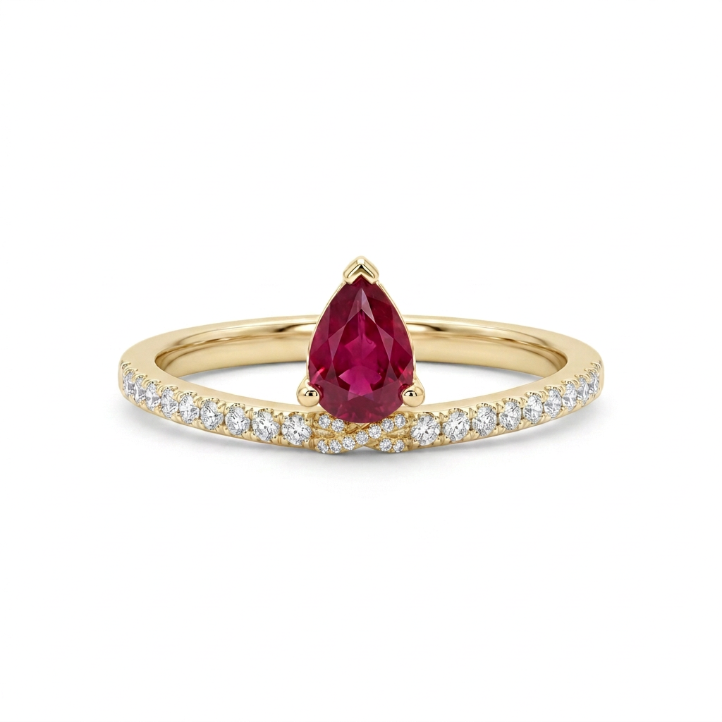 Anillo Rubí Pera & Diamantes