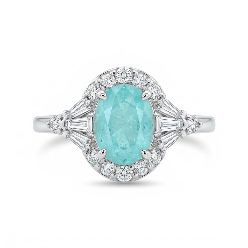 Anillo Paraiba & Diamantes