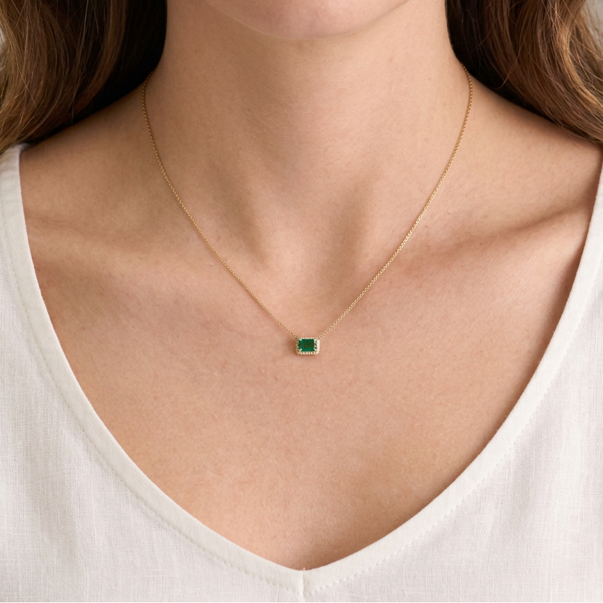 Gargantilla Esmeralda & Diamantes