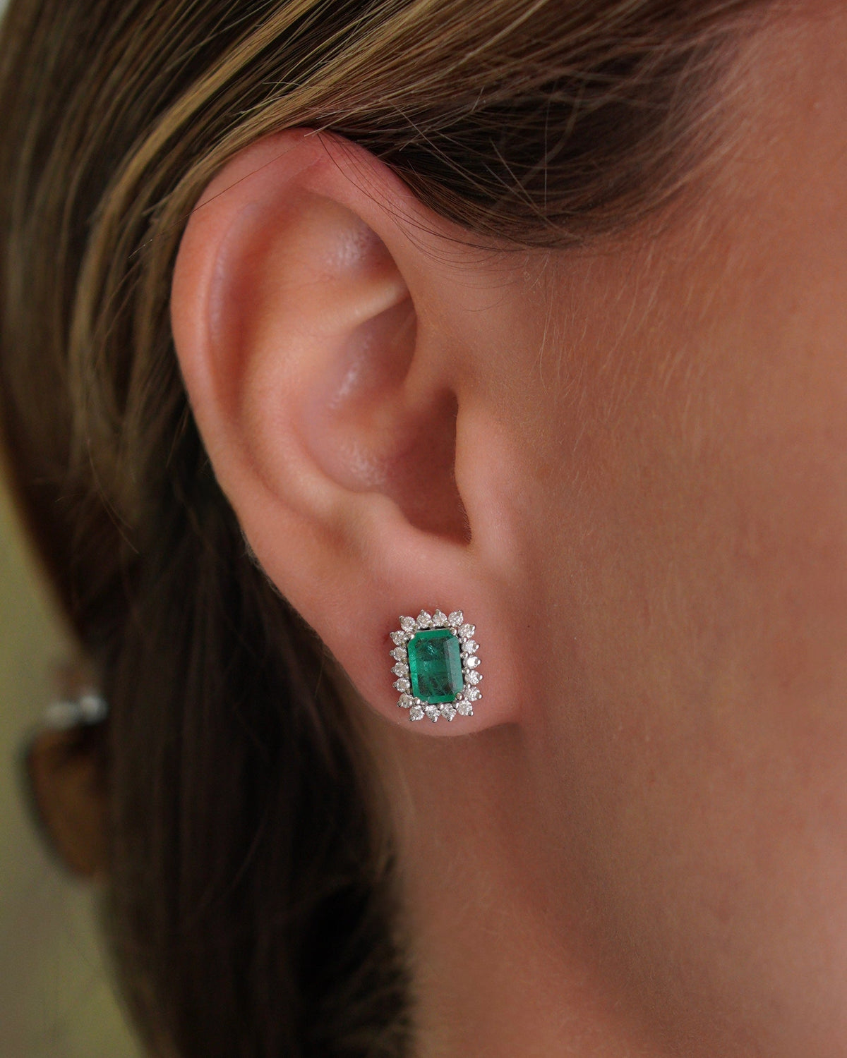 Aretes de Esmeralda & Diamantes