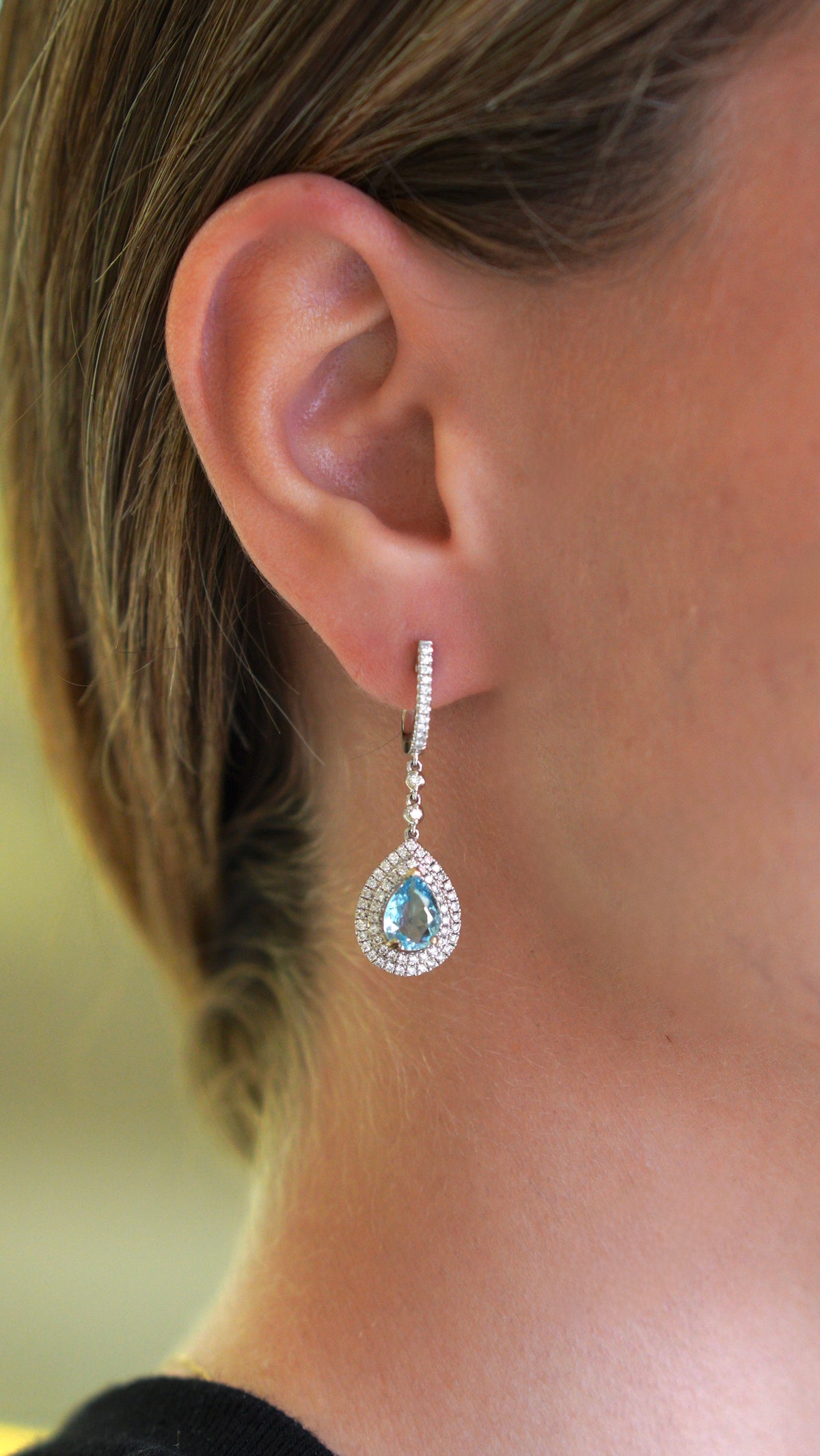 Aretes Aguamarina & Diamantes