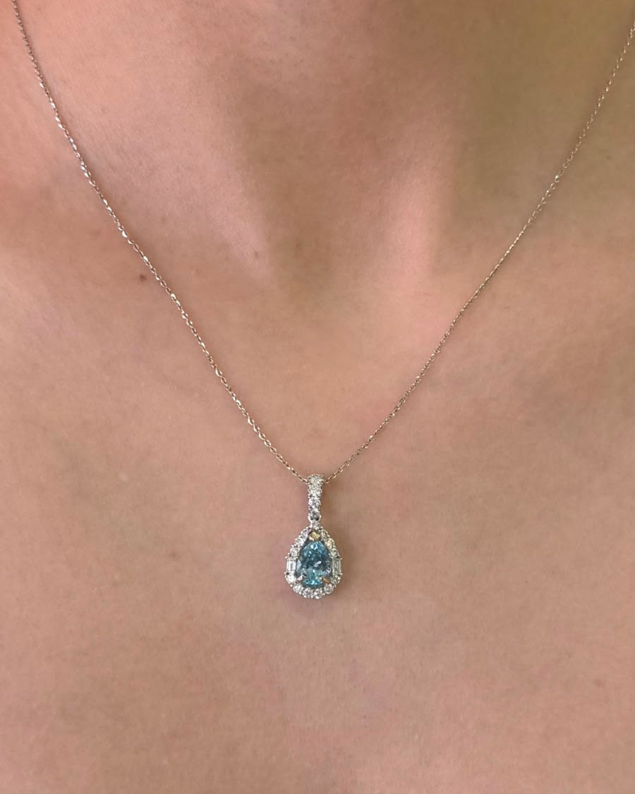 Gargantilla Aguamarina & Diamantes