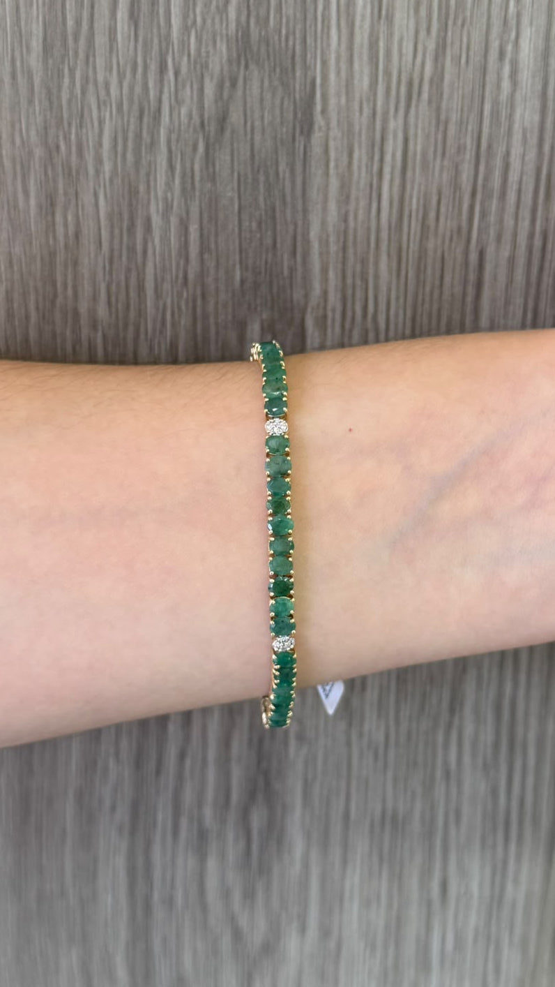 Brazalete Esmeraldas & Diamantes