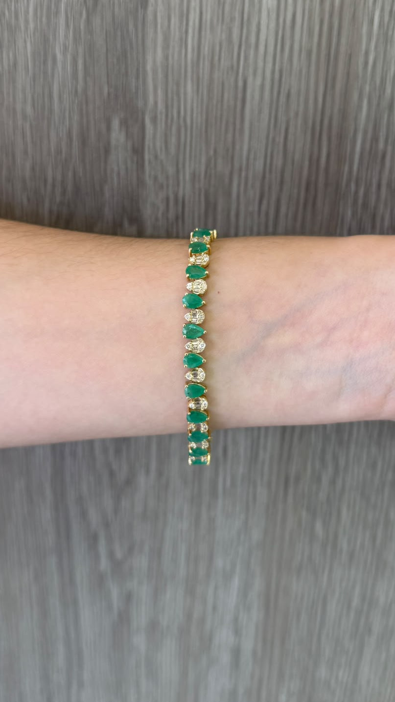 Brazalete Esmeraldas & Diamantes