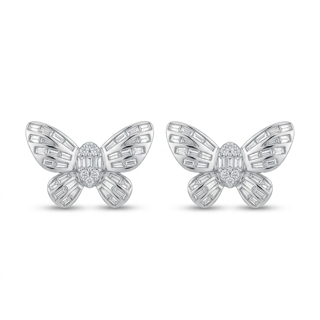 Aretes Mariposa con Diamantes