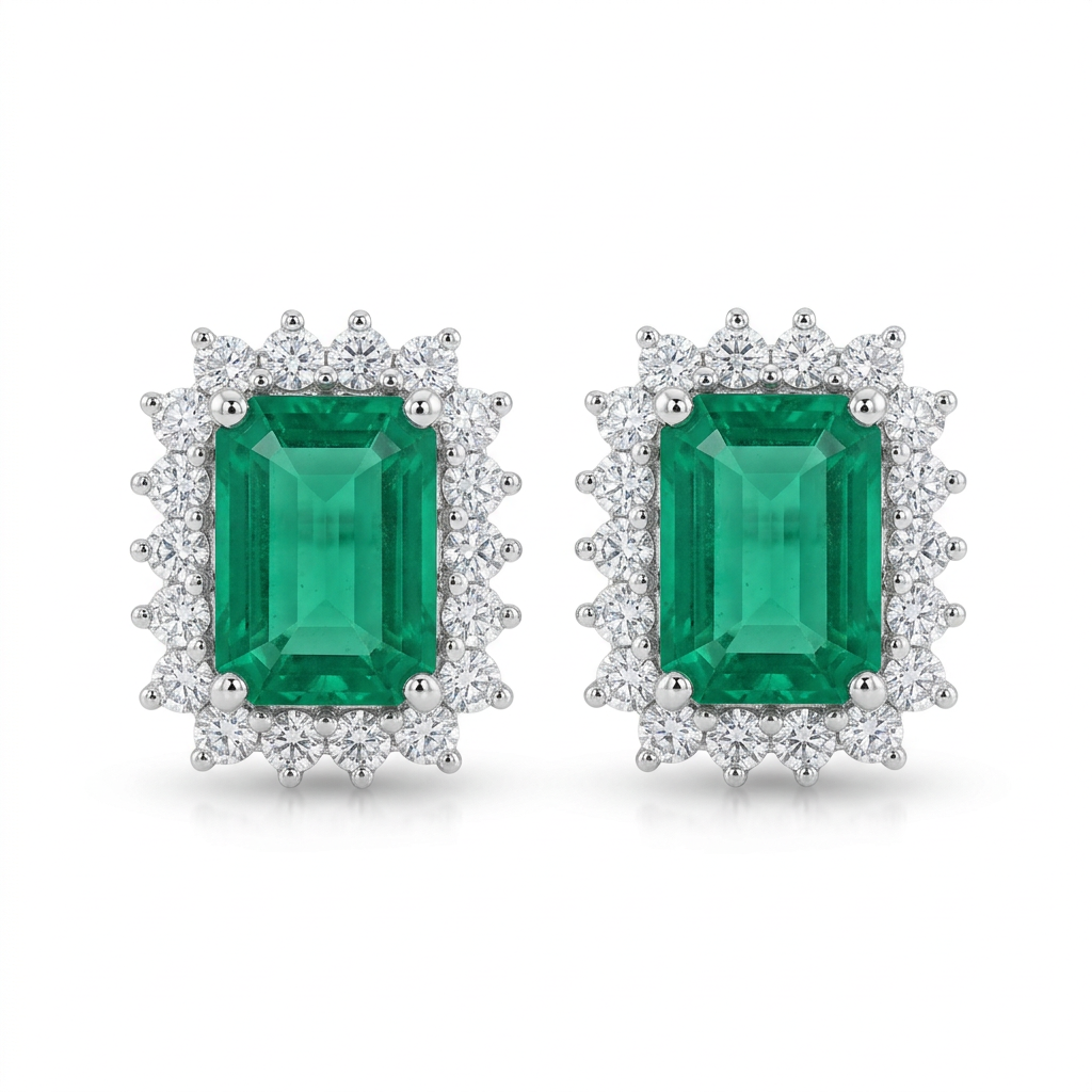 Aretes de Esmeralda & Diamantes