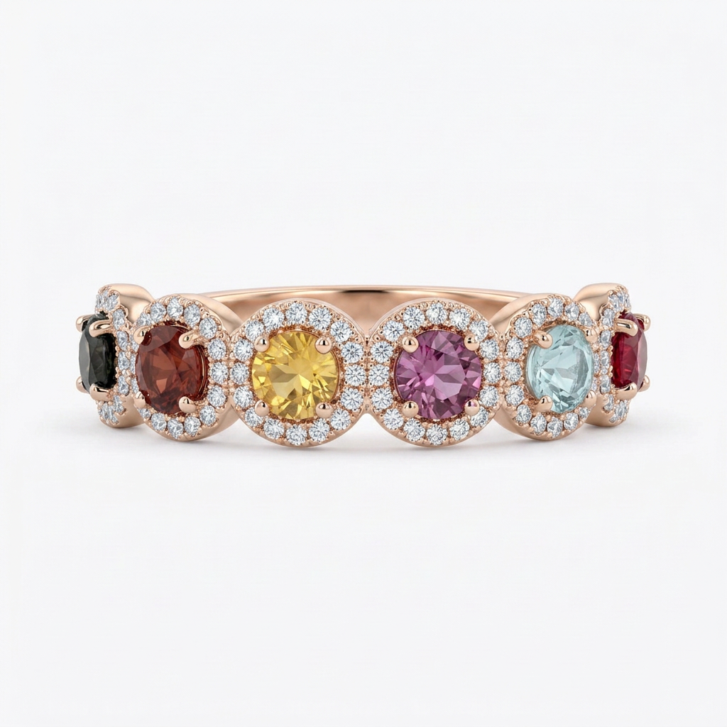 Anillo Rainbow Zafiros