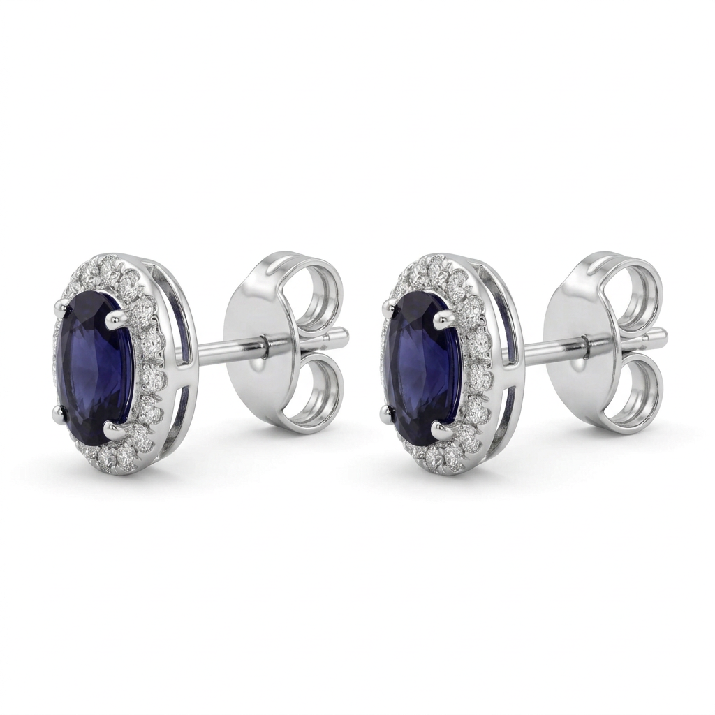 Zafiro Oval & Diamantes