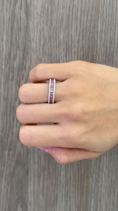 Anillo Zafiros Rosa