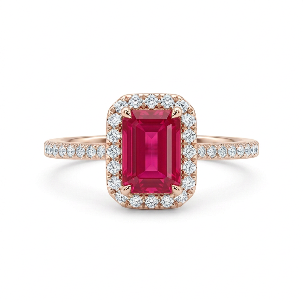 Anillo de Rubí & Diamantes