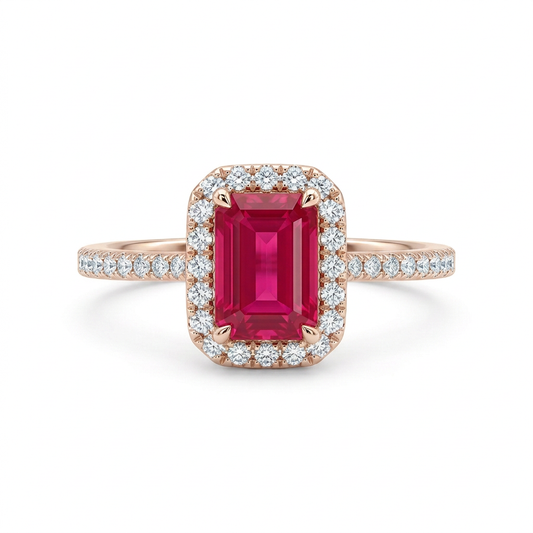 Anillo de Rubí & Diamantes