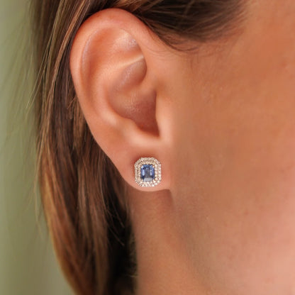 Aretes Zafiro Cuadrado