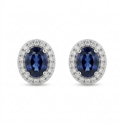 Zafiro Oval & Diamantes