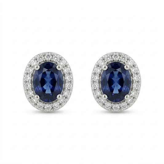 Zafiro Oval & Diamantes
