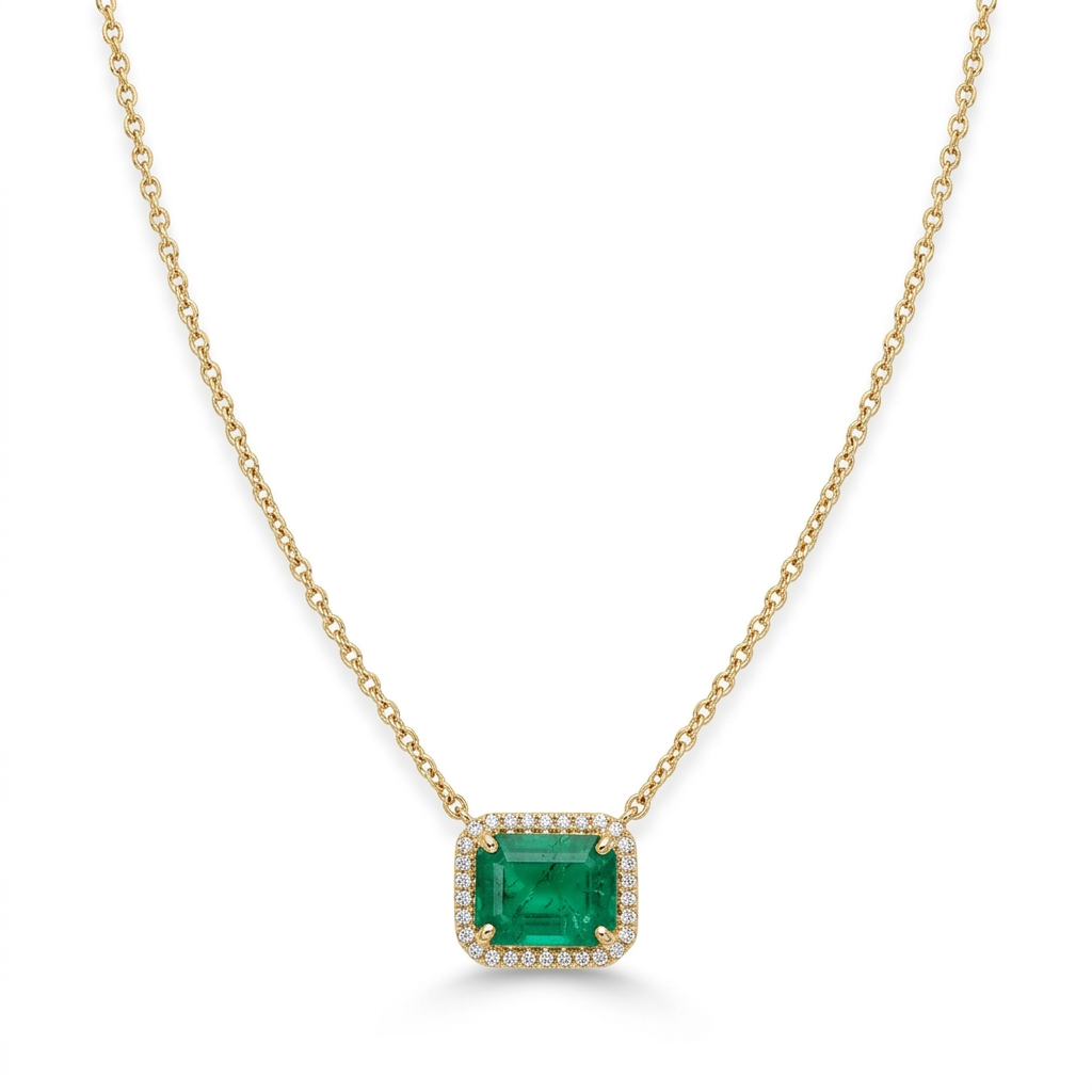 Gargantilla con Esmeralda & Diamantes