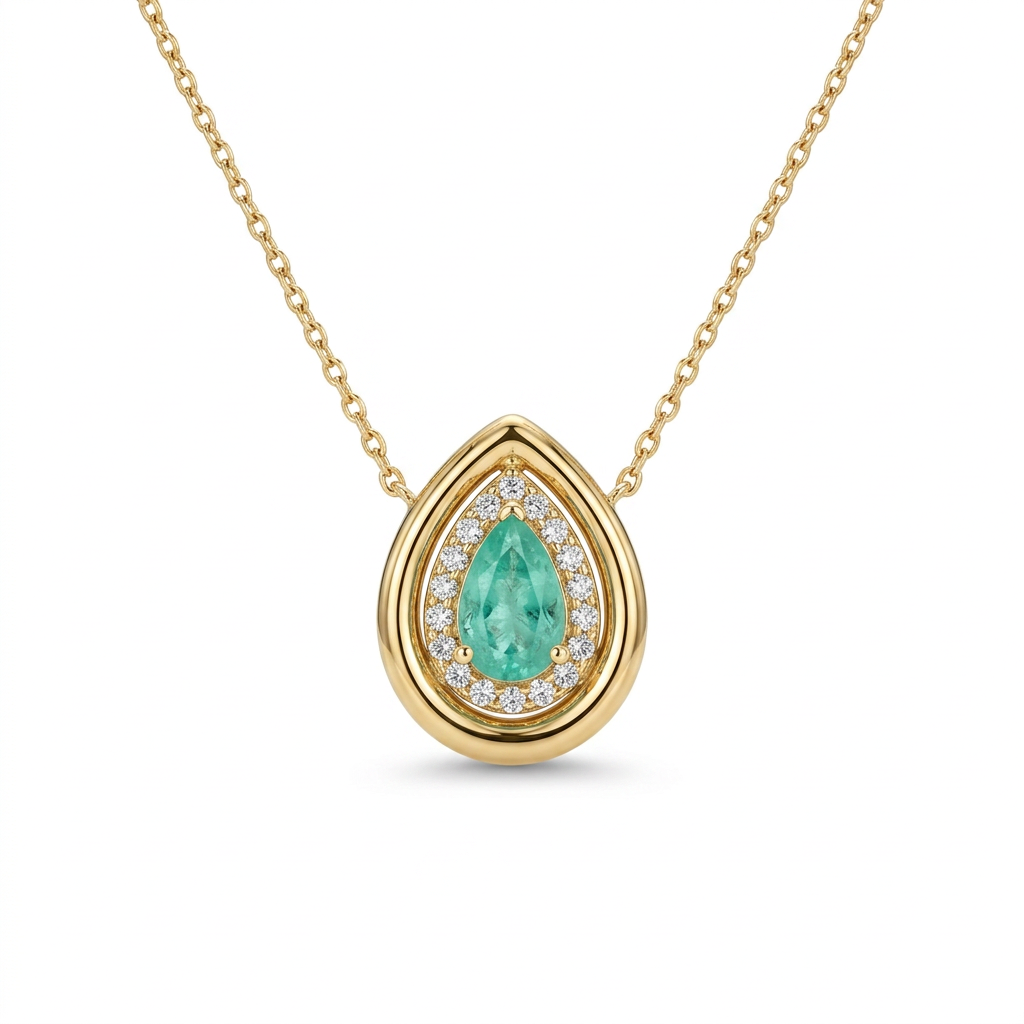 Collar con Paraiba Pera & Diamantes