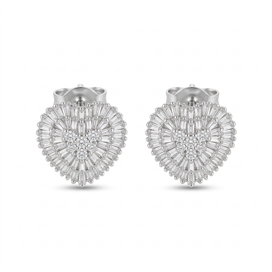 Aretes Corazón de Diamantes