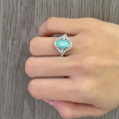 Anillo Paraiba & Diamantes