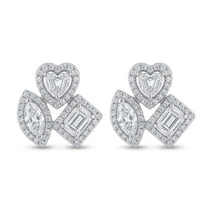 Aretes Multishape con Diamantes