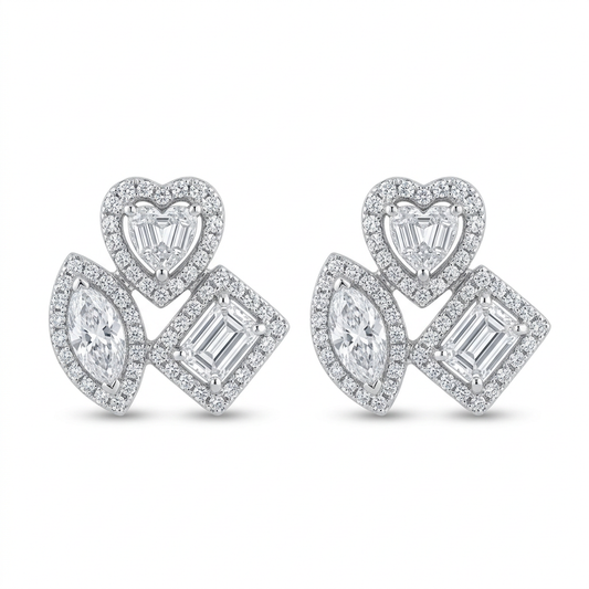 Aretes Multishape con Diamantes