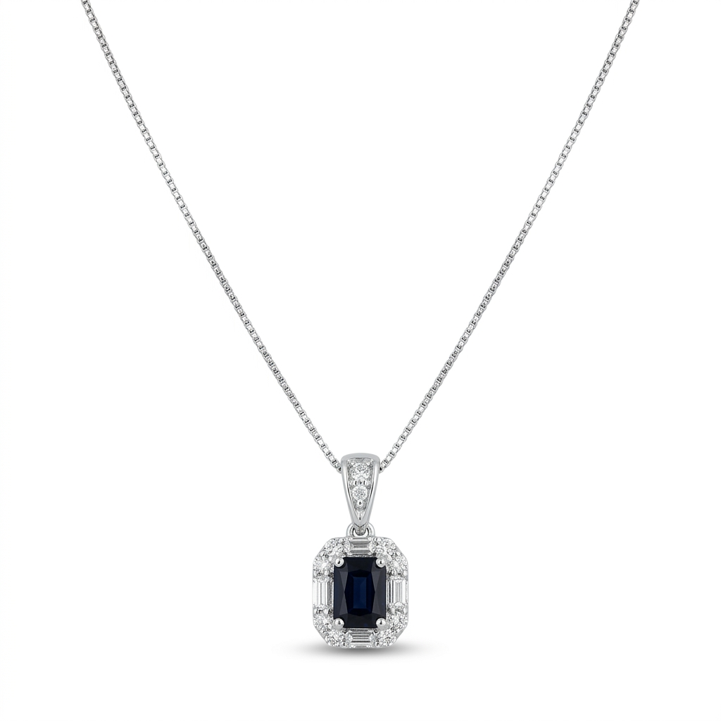 Gargantilla Zafiro Azul & Diamantes