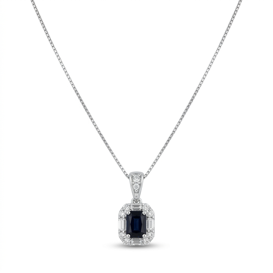 Gargantilla Zafiro Azul & Diamantes