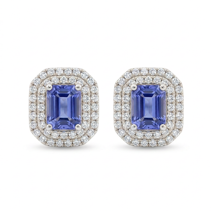 Aretes Zafiro Cuadrado
