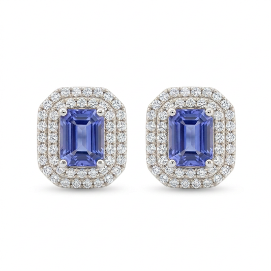 Aretes Zafiro Cuadrado