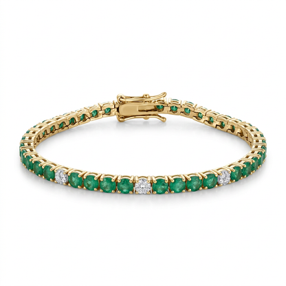 Brazalete Esmeraldas & Diamantes