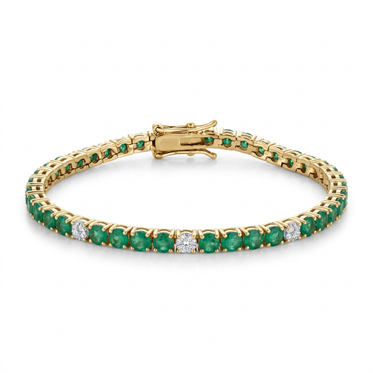 Brazalete Esmeraldas & Diamantes