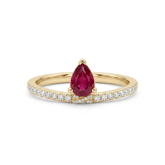 Anillo Rubí Pera & Diamantes