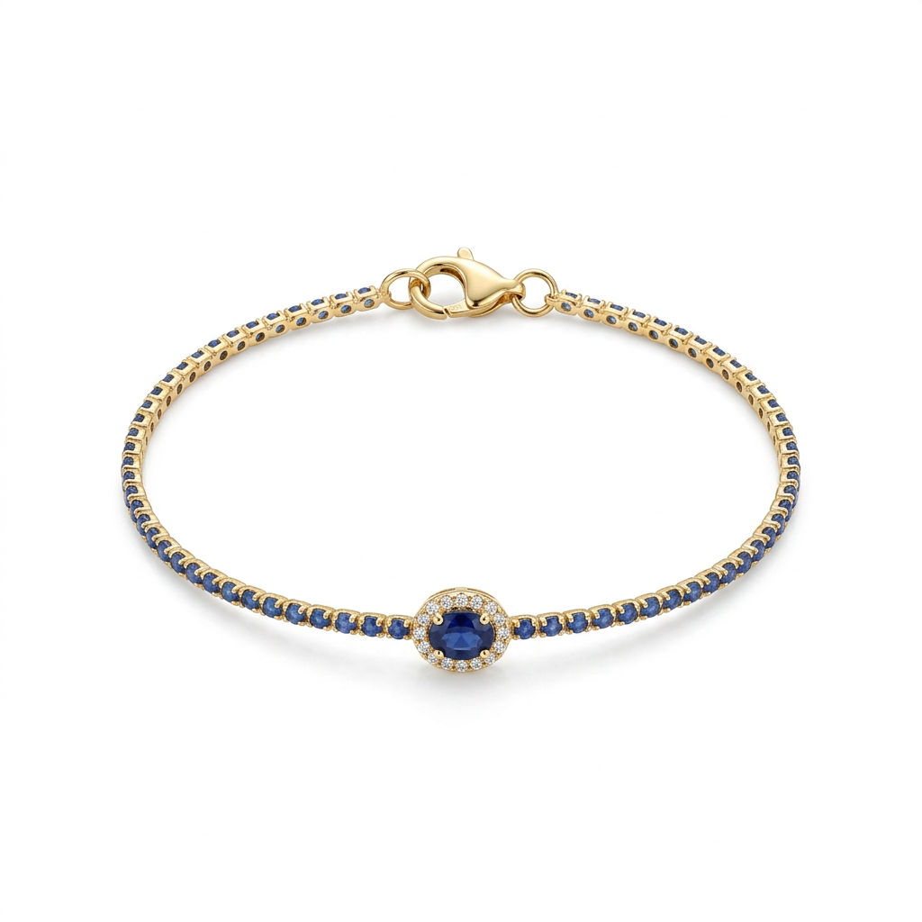 Pulsera Zafiro Tejido Azul