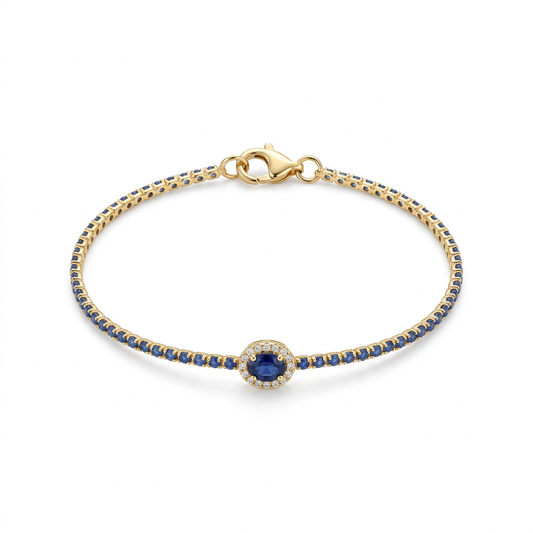 Pulsera Zafiro Tejido Azul
