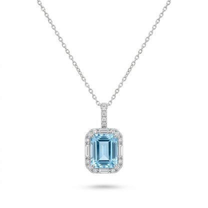 Gargantilla Aguamarina & Diamantes