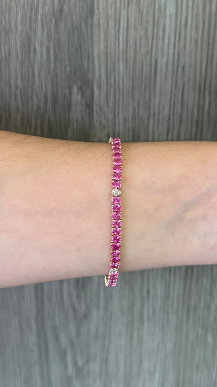 Brazalete Zafiros Rosas & Diamantes