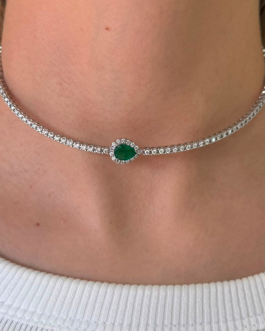 Choker con Esmeralda & Diamantes