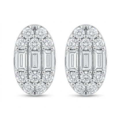 Aretes Oval de Diamantes