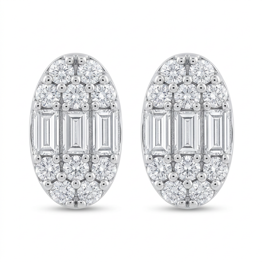 Aretes Oval de Diamantes