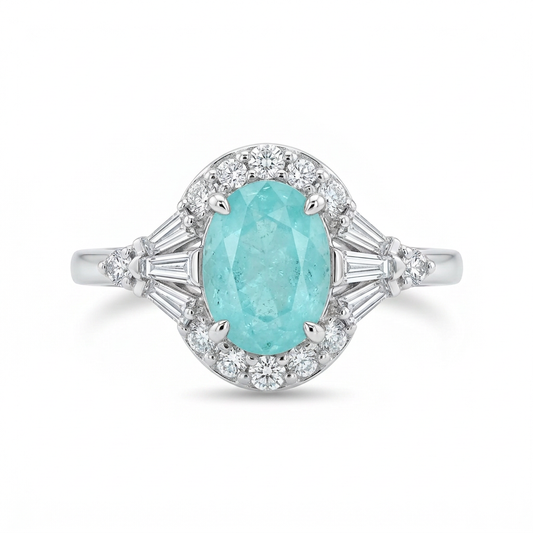 Anillo Paraiba & Diamantes