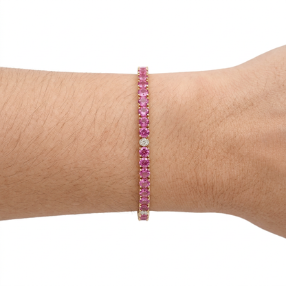 Brazalete Zafiros Rosas & Diamantes
