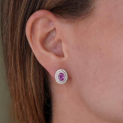 Zafiro Rosa Oval & Diamantes