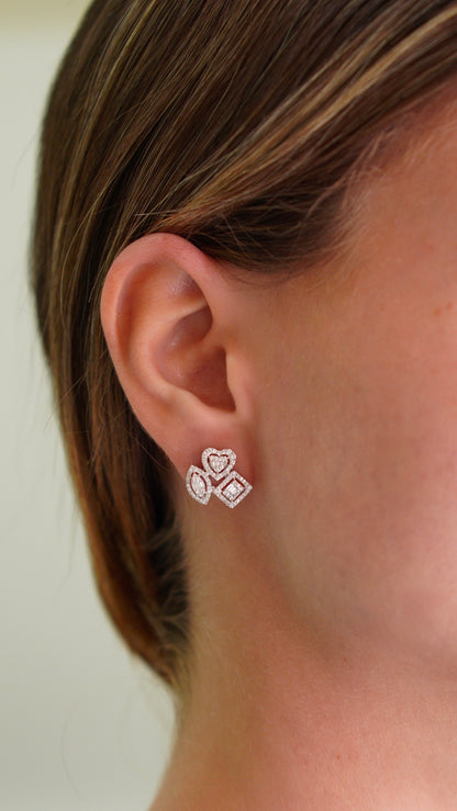 Aretes Multishape con Diamantes