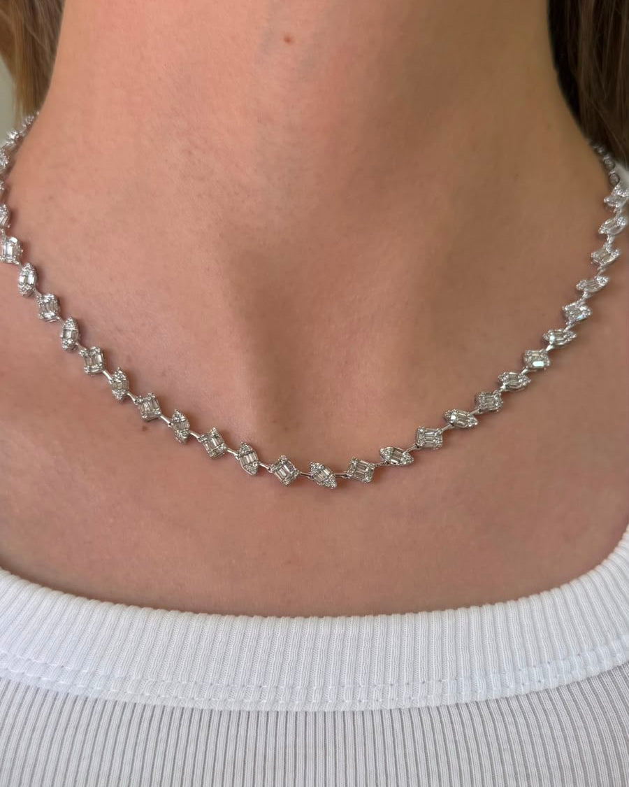 Gargantilla Cluster de Diamantes