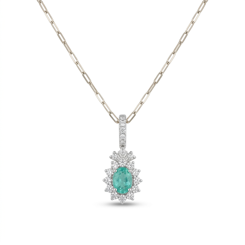Gargantilla con Dije Paraiba & Diamantes